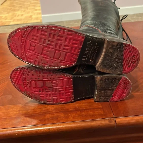 Bed Stu tall black distressed leather boots - Picture 5 of 11